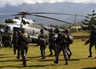 Sejumlah militer di Papua