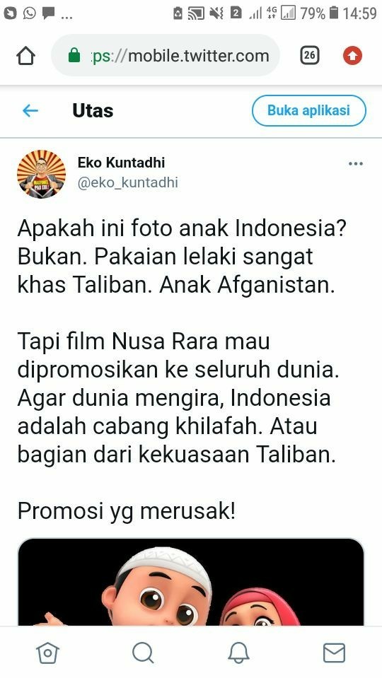 Eko Kuntadhi Sebut Film Nussa Promosikan Taliban, Netizen Murka: Jangan Semua Dikaitkan ke Taliban!