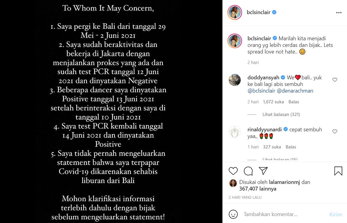 Perseteruan Jerinx dan BCL di Instagram Berlanjut, Jerinx Tantang BCL Ungkap Kondisinya