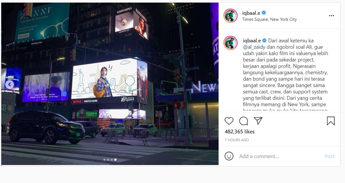 Bangga Guys, Film Terbaru Iqbaal Ramadhan Terpampang di Times Square New York