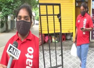 Biar Gaji Kecil di Masa Pandemi, Wanita India Ini Tetap Strong Jadi Kurir Antar Makanan