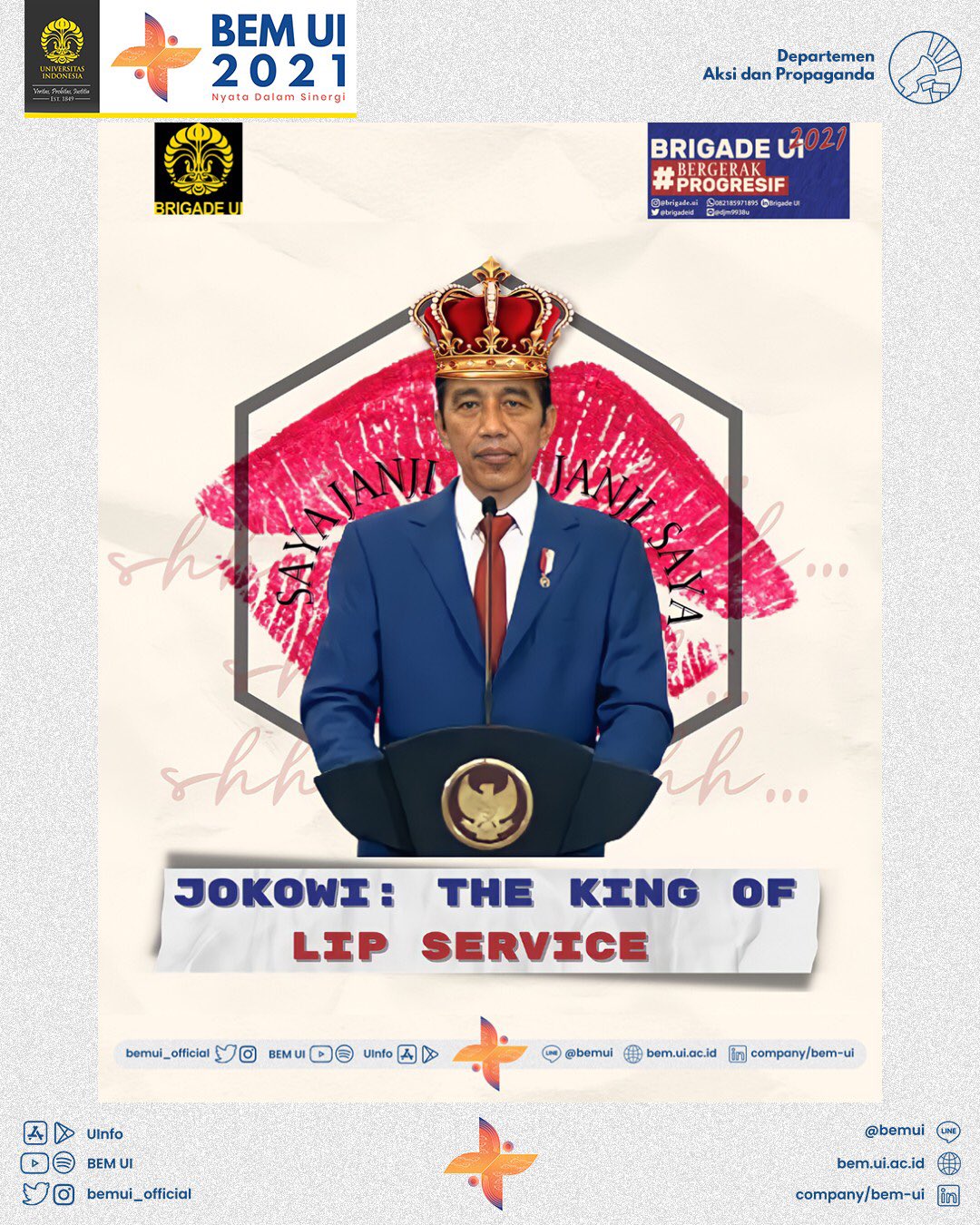 Jokowi 'The King of Lip Service', Ferdinand dan Ade Armando Kompak Nyinyir Sebut Mahasiswa UI Bodoh
