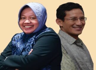 Risma Mensos dan Sandiaga Uno