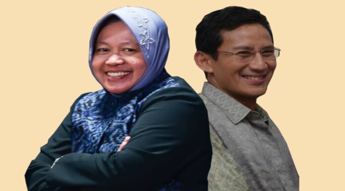 Risma Mensos dan Sandiaga Uno