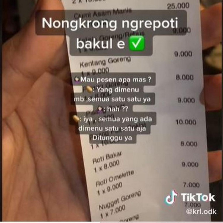 Heboh Pria Pesan Semua Menu Resto, Total Tagihannya Gak Sampai Rp 1 Juta!