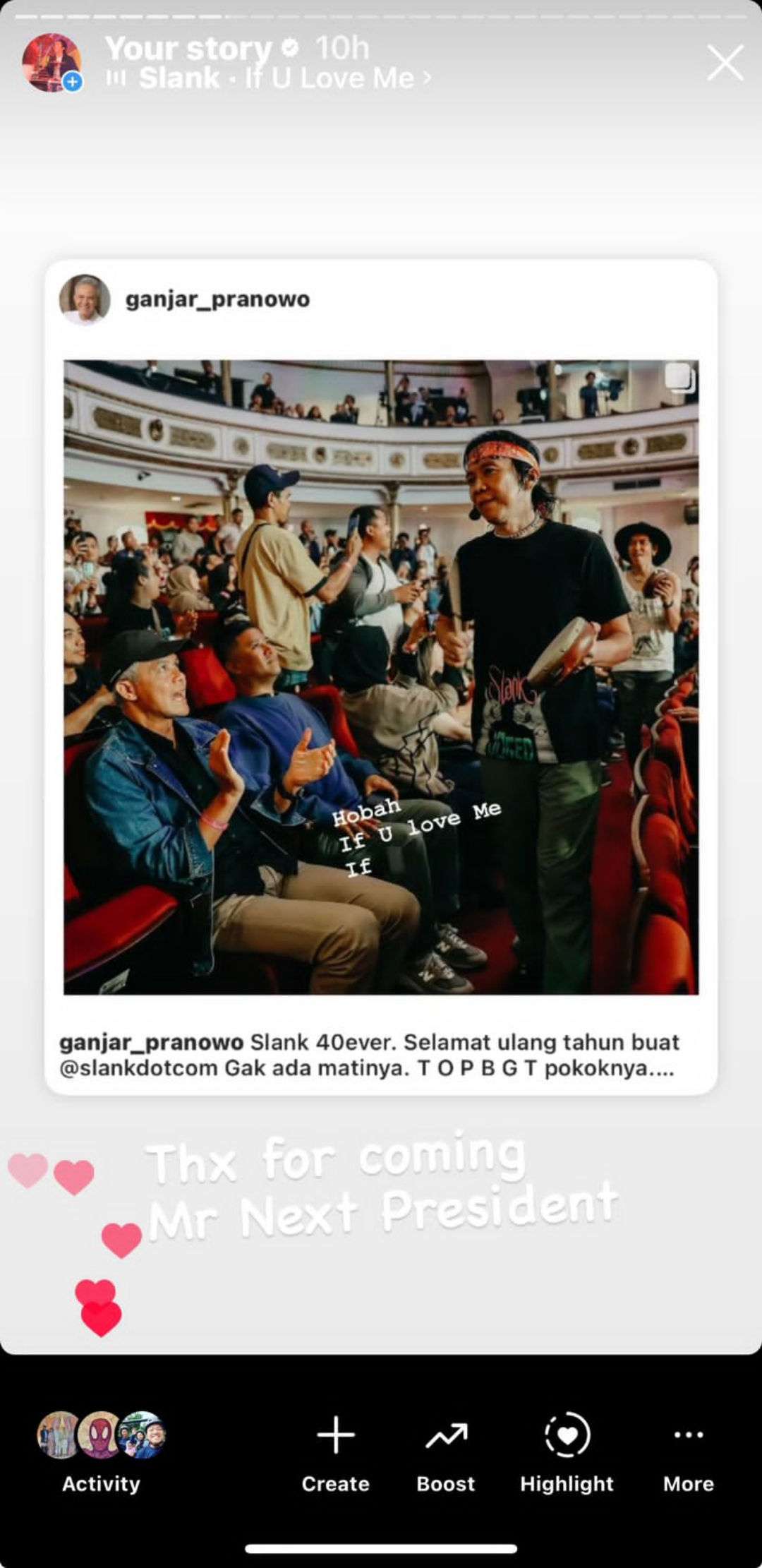 Sebut Ganjar Pranowo Next President, Bimbim Slank Ucap Terima Kasih