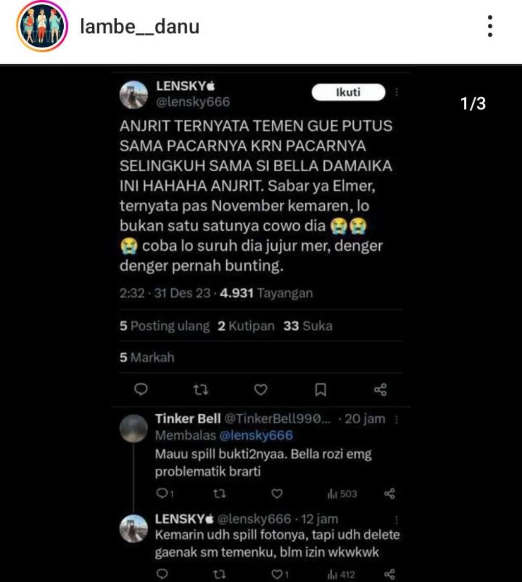 Viral, Pramugari Bella Damaika Selingkuhan Pilot Elmer Dituding Pernah Hamil