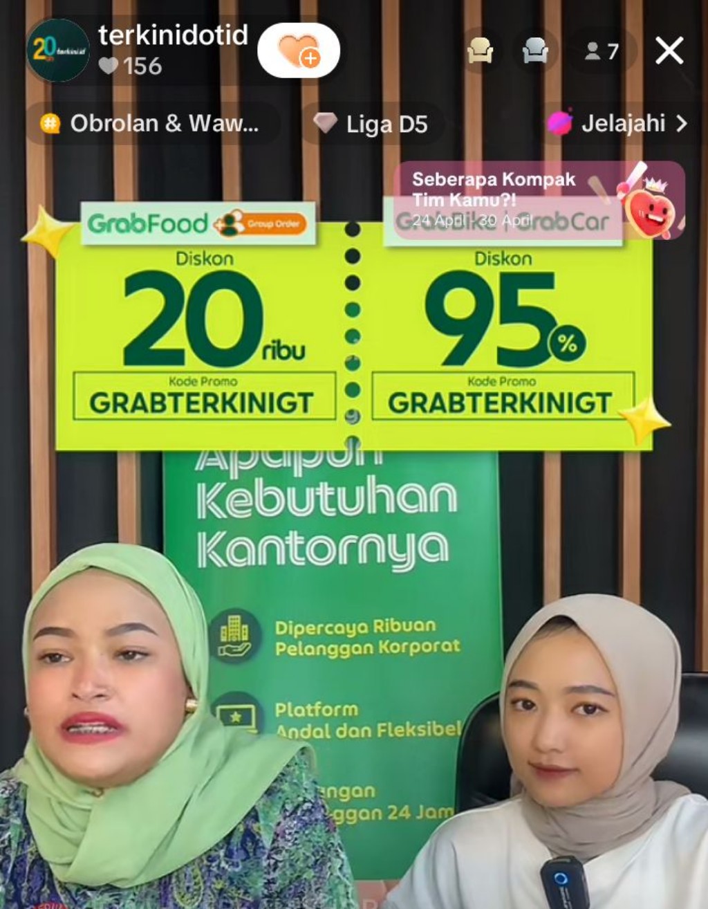 Kolaborasi Grab x Terkini.id, Pakai Kode GRABTERKINIGT Dapatkan Diskon 95 Persen