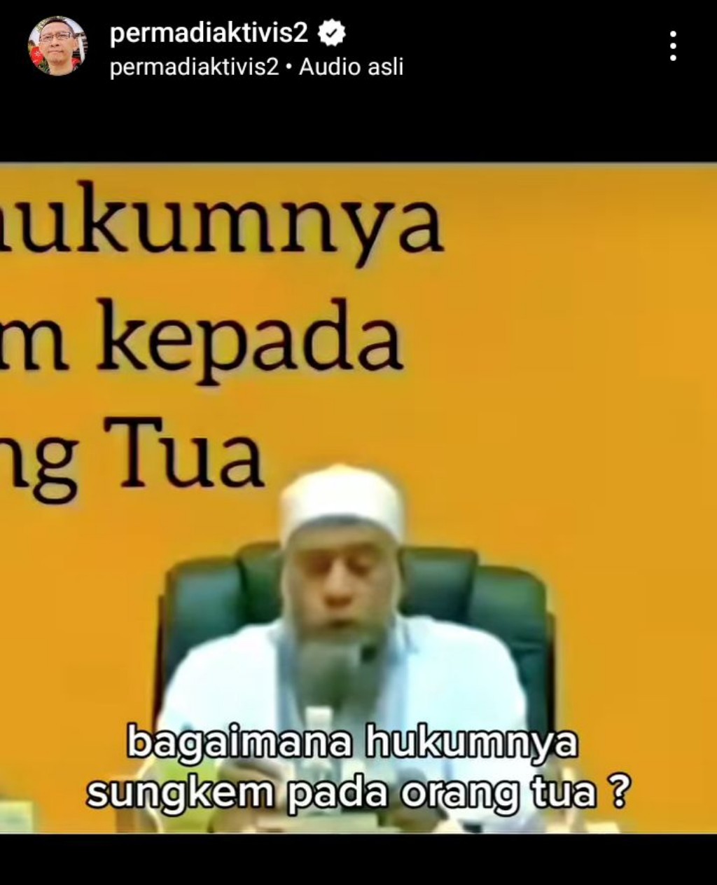 Viral, Pendakwah Yazid Jawas Sebut Sungkem ke Orang Tua Haram