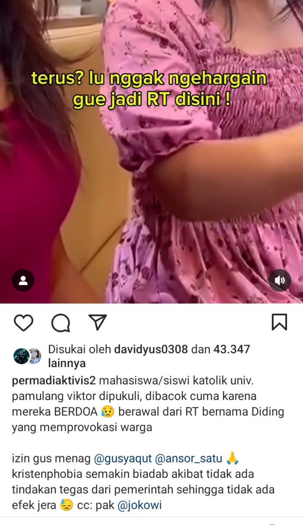 Mahasiswa Katolik di Pamulang Dianiaya Saat Berdoa, Abu Janda: Kristenphobia Semakin Biadab