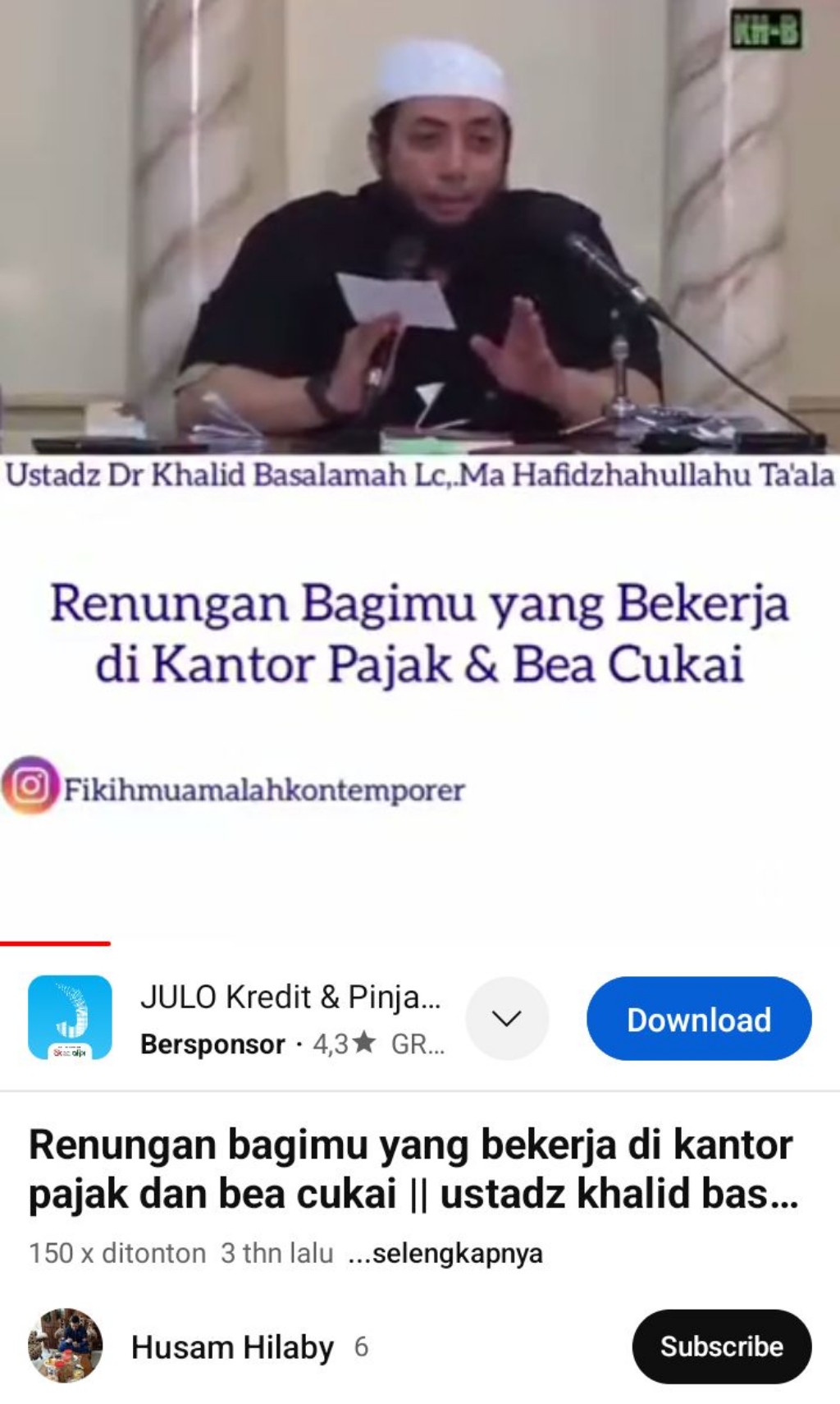 Sindir Pajak Bea Cukai, Khalid Basalamah: Negara Merampok Keringat Masyarakat