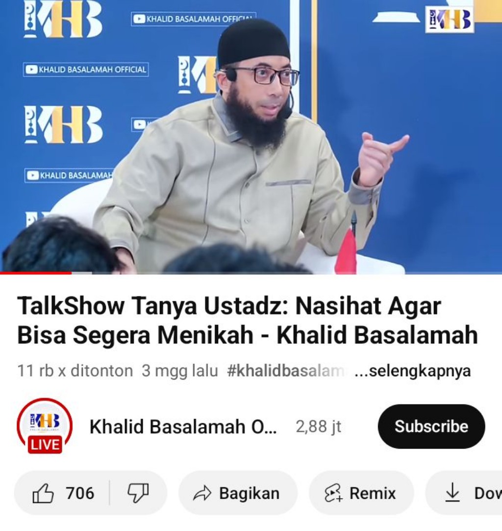 Khalid Basalamah: Suami Istri Jangan Suka Posting Kemesraan, Bisa Meninggal Karena Ain