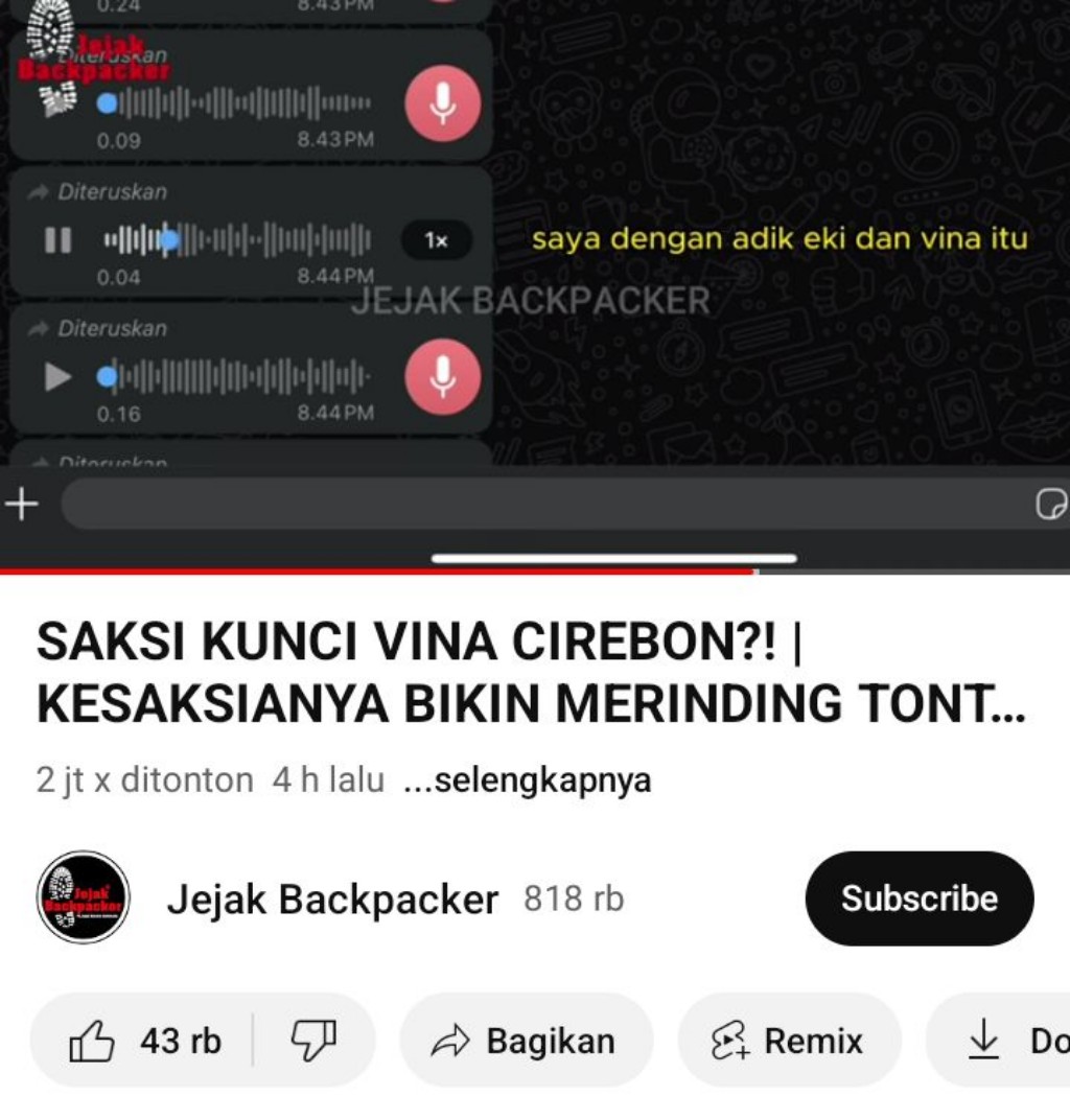 Pengakuan Mel Mel Sahabat Eky dan Vina Cirebon, Ungkap Kronologi Malam Kejadian