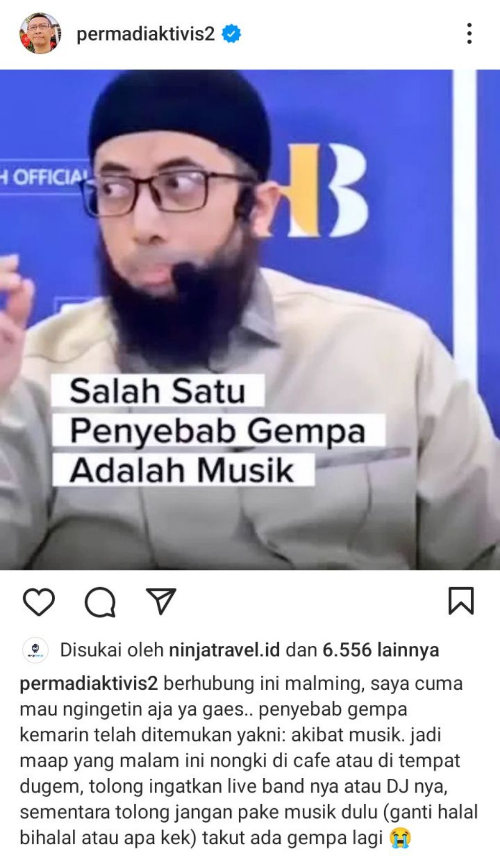 Kutip Perkataan Aisyah, Ustadz Khalid Basalamah: Penyebab Gempa Adalah Musik