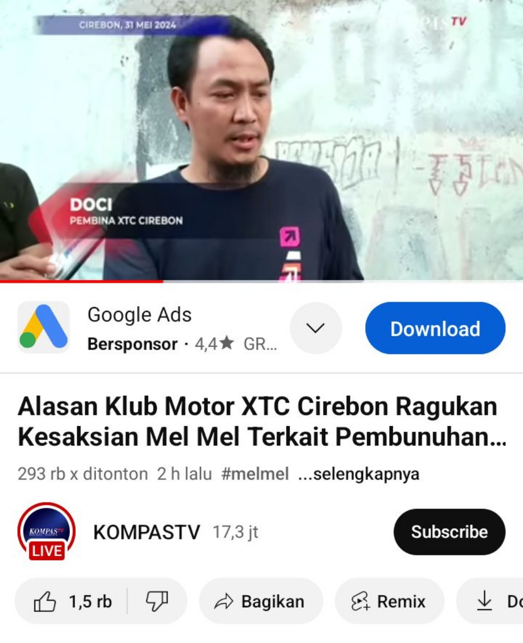 Ragukan Kesaksian Mel Mel Lihat Vina Disiksa, XTC Cirebon: Tidak Masuk Akal