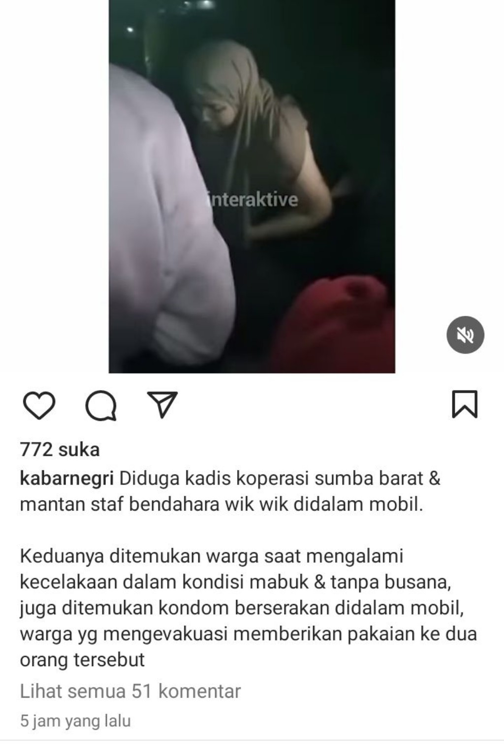 Diduga Wik Wik dalam Mobil, Kadis Koperasi di NTT Alami Kecelakaan