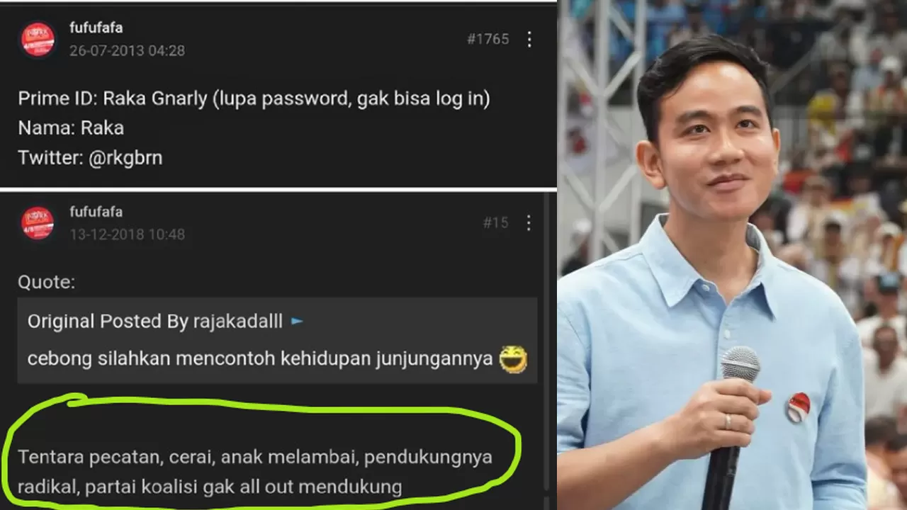 Ramai di X, Akun Fufufafa yang Hina Keluarga Prabowo Terkait dengan Gibran Rakabuming