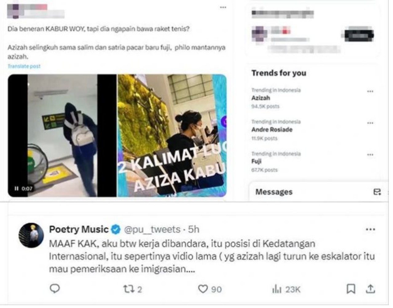Fakta Video Azizah Salsha di Bandara, Disebut Kabur Usai Ketahuan Selingkuh