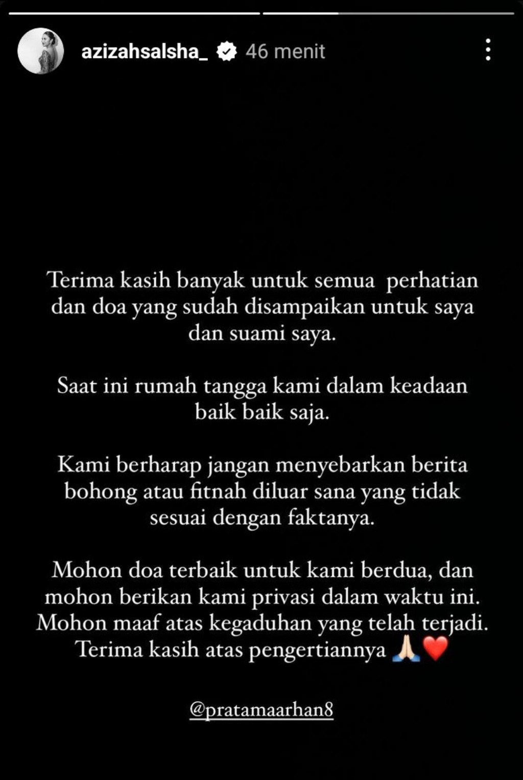 Klarifikasi Azizah Salsha Istri Pratama Arhan, Bantah Selingkuh dengan Salim Nauderer