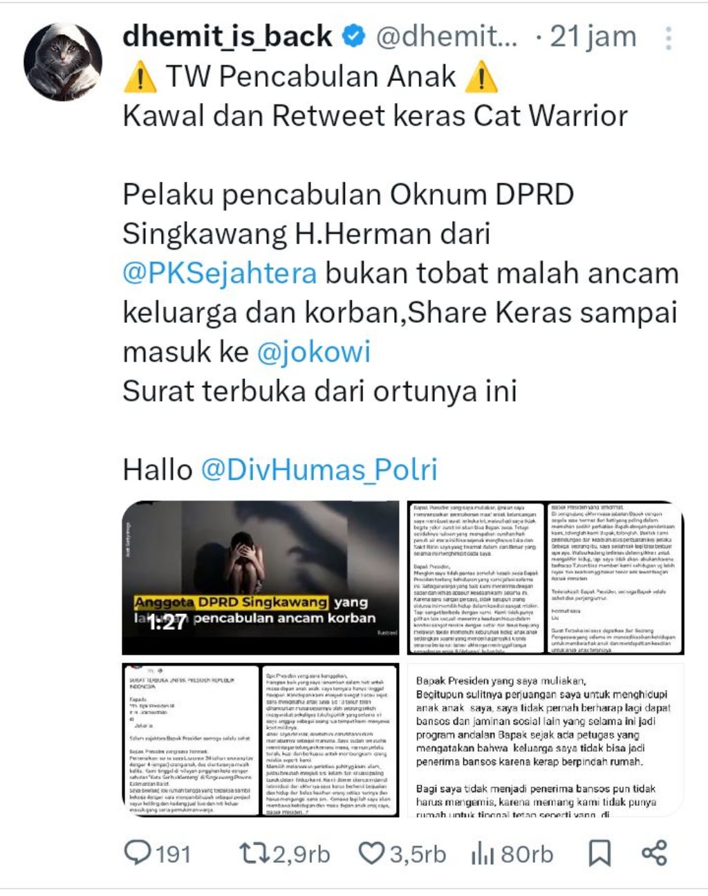 Tersangka Pencabulan Anak Dilantik Jadi Anggota DPRD Singkawang, Keluarga Korban Tulis Surat Terbuka