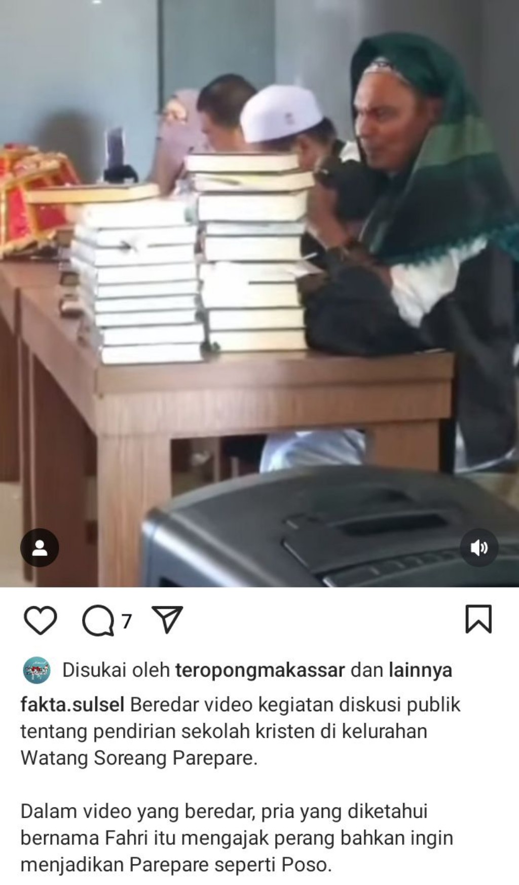Tolak Pendirian Sekolah Kristen, Ustadz di Parepare Provokasi Warga Muslim Perangi Nasrani