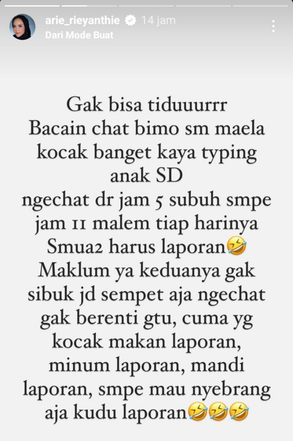 Kembali Bongkar Chat Suami dengan Selingkuhan, Arie Rieyanthie: Kocak Kayak Anak SD