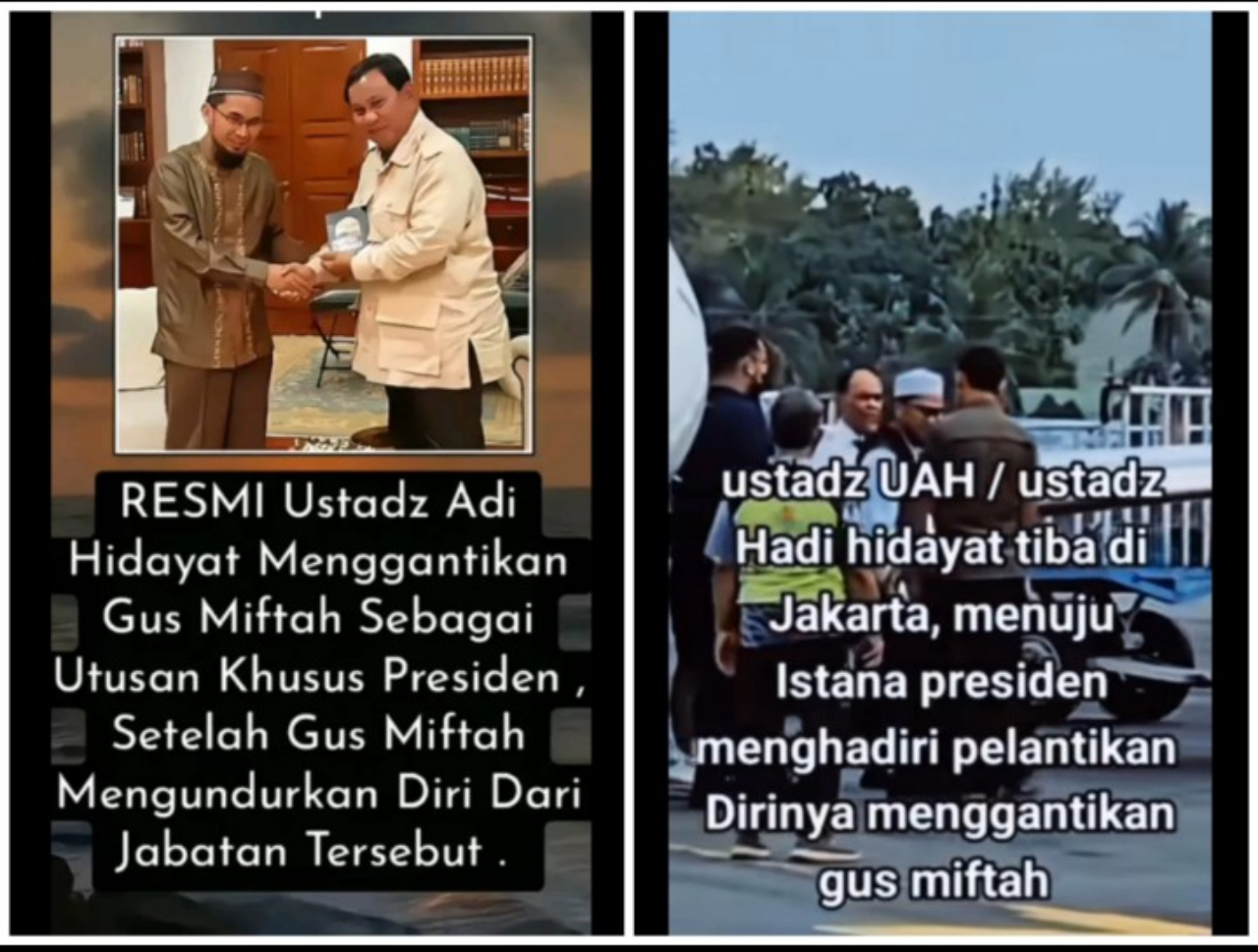 Beredar Kabar Ustadz Adi Hidayat Gantikan Gus Miftah Sebagai Utusan Khusus Presiden, Ini Faktanya