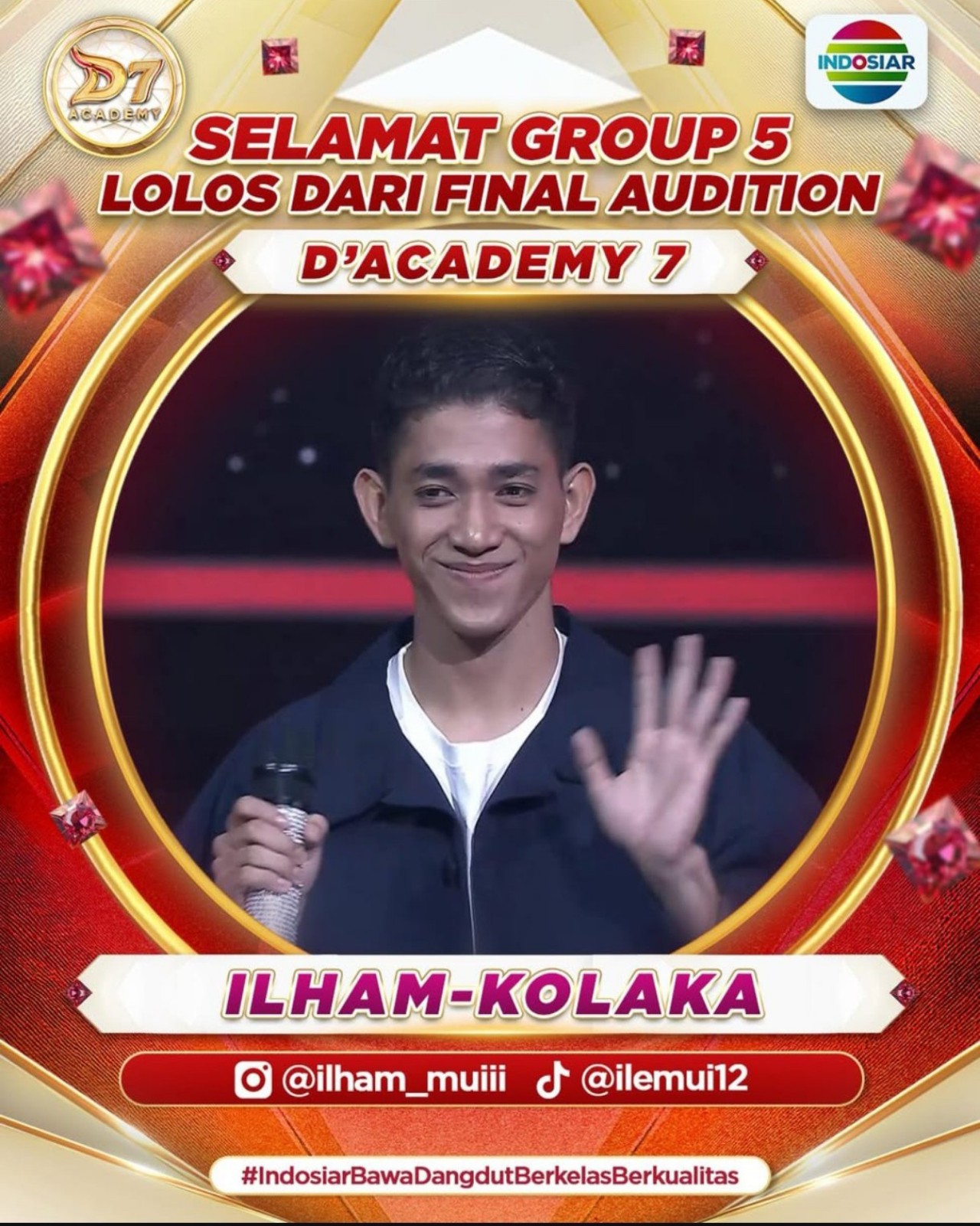 Selamat, Ilham Kontestan Asal Kolaka Sultra Berhasil Lolos Final Audition Dangdut Academy 7 Indosiar