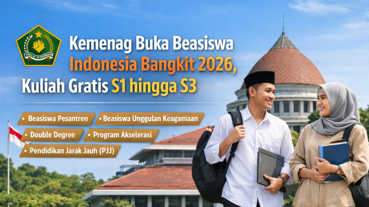 Kemenag Buka Beasiswa Indonesia Bangkit 2026, Kuliah Gratis S1 hingga S3