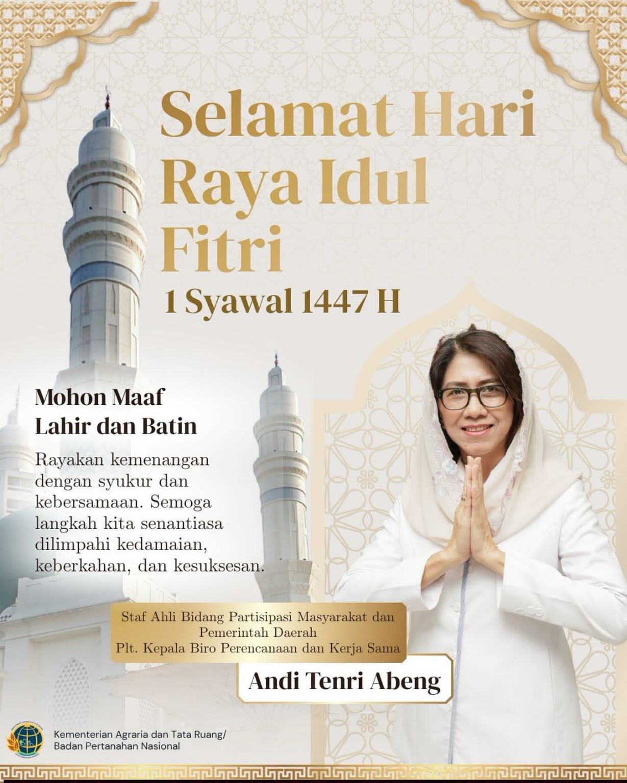 Andi Tenri Abeng: Idul Fitri 1447 H Momentum Kembali ke Fitrah dan Melanjutkan Ikhtiar Kebaikan