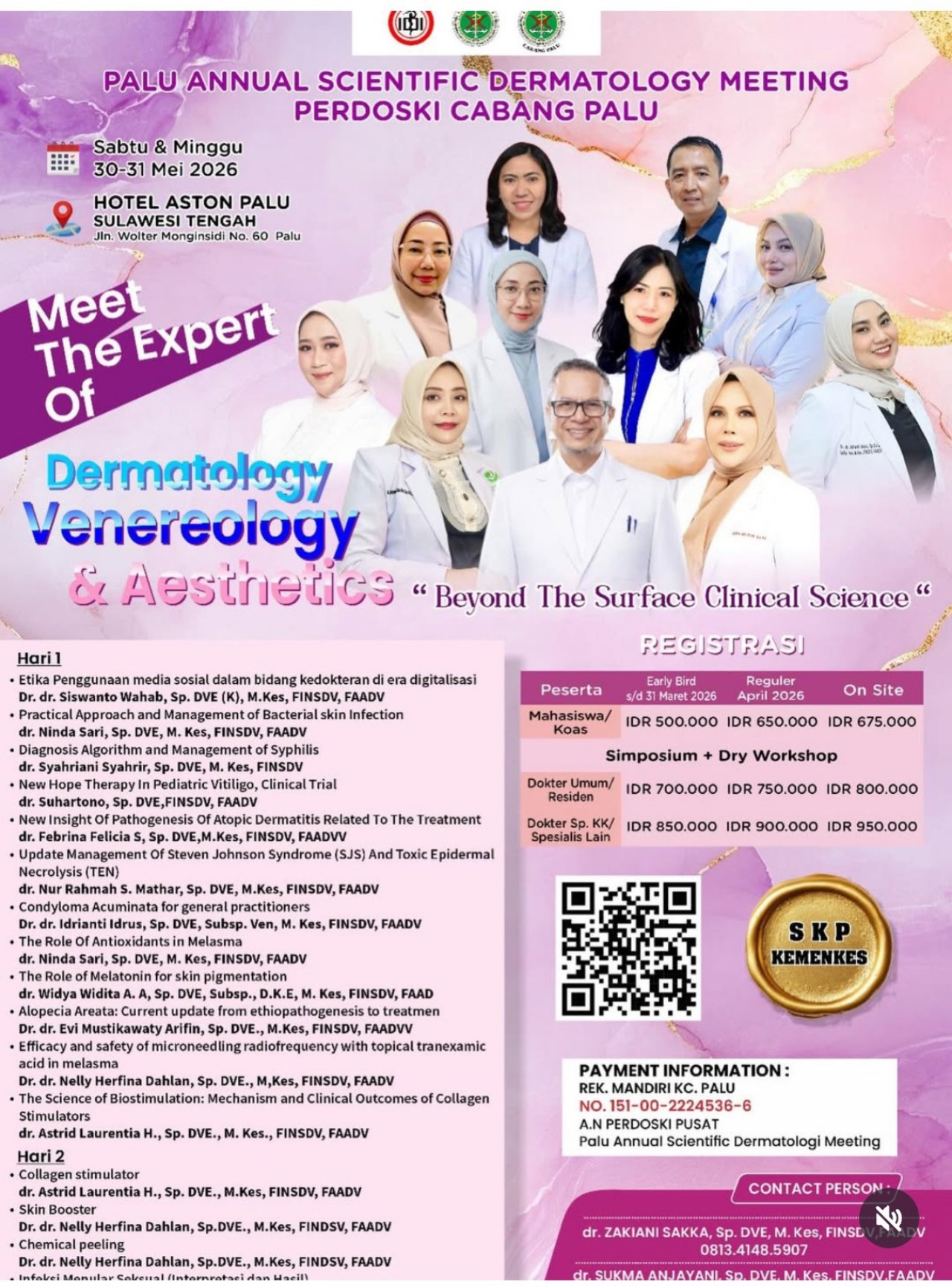 Dermatology Meeting 2026 Digelar di Palu, Bahas Inovasi Dermatologi dan Estetika Medis