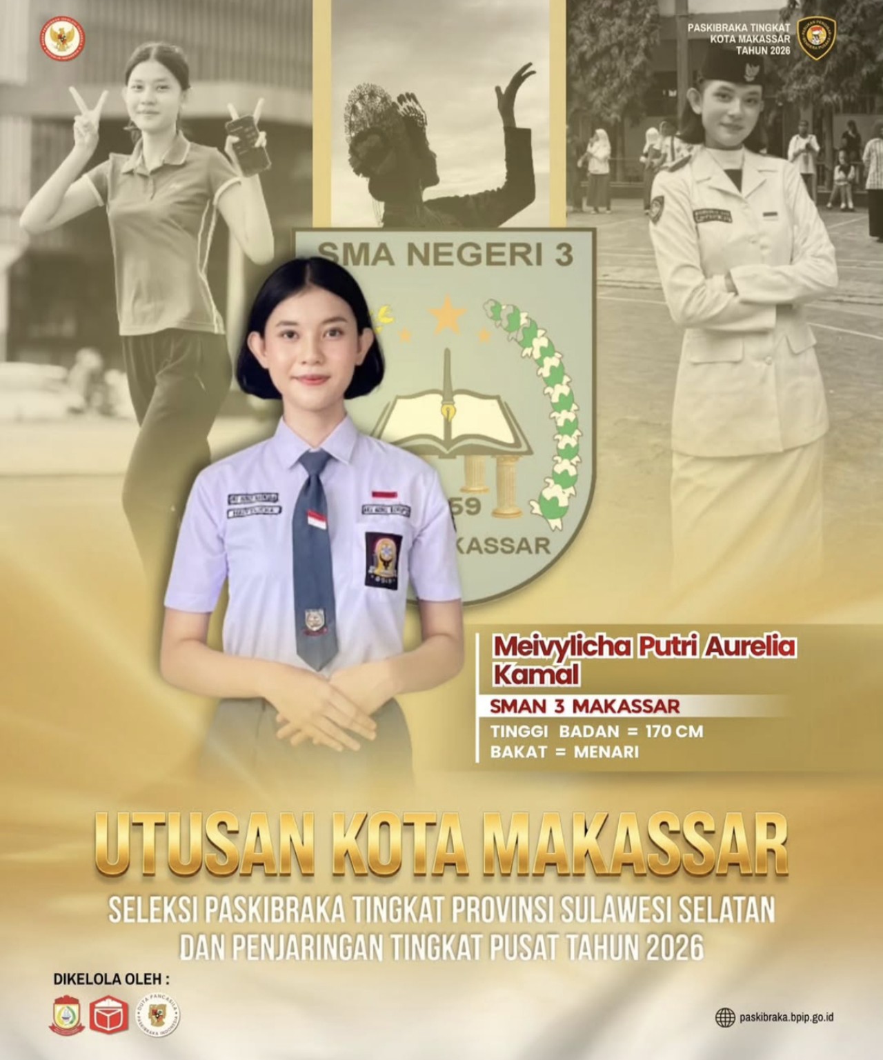 PP INTI Beri Beasiswa ke Cathlyn dan Meivy di Tengah Polemik Seleksi Paskibraka Sulsel
