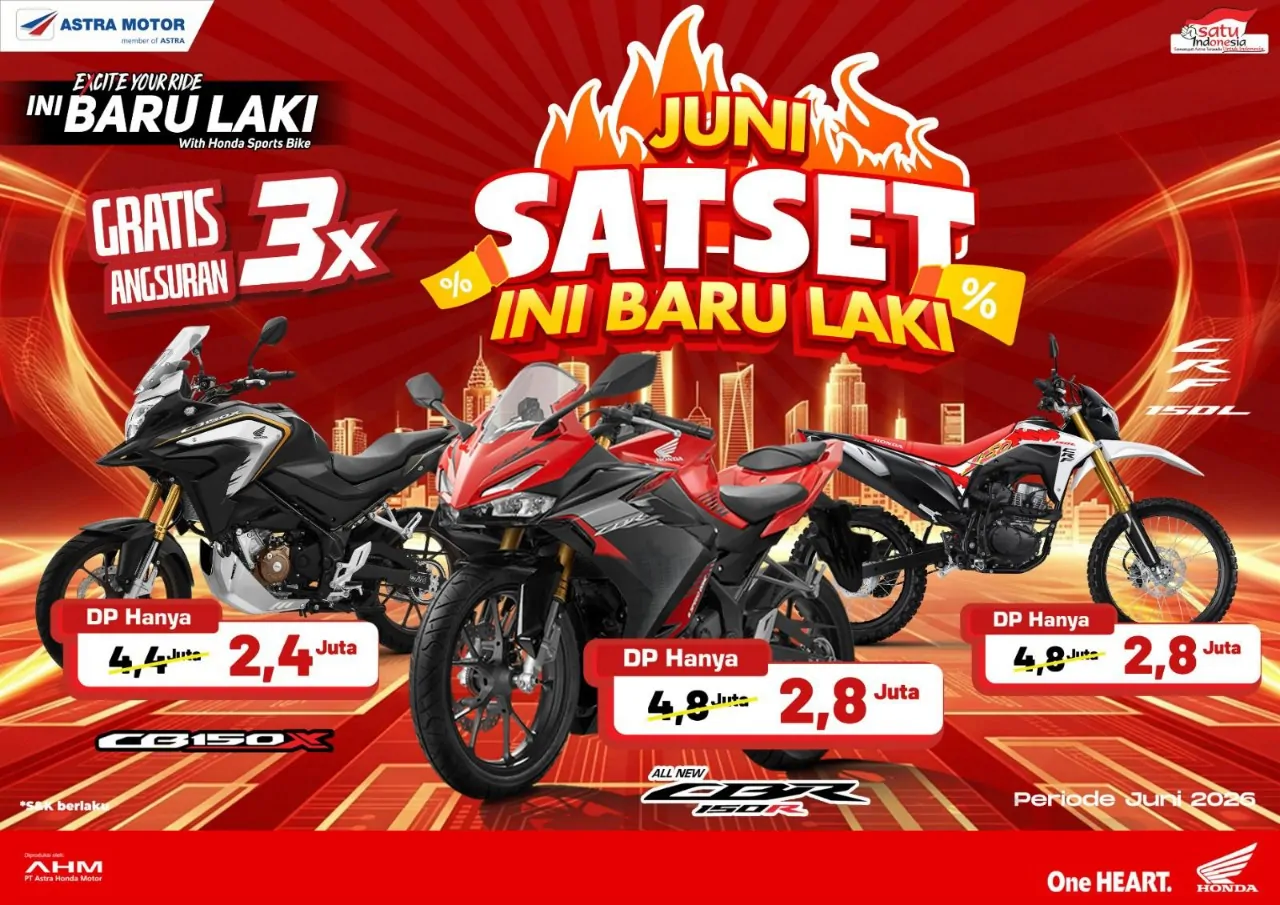 Juni Satset Pakai Honda, Astra Motor Sulsel Hadirkan Promo DP Ringan dan Gratis Angsuran