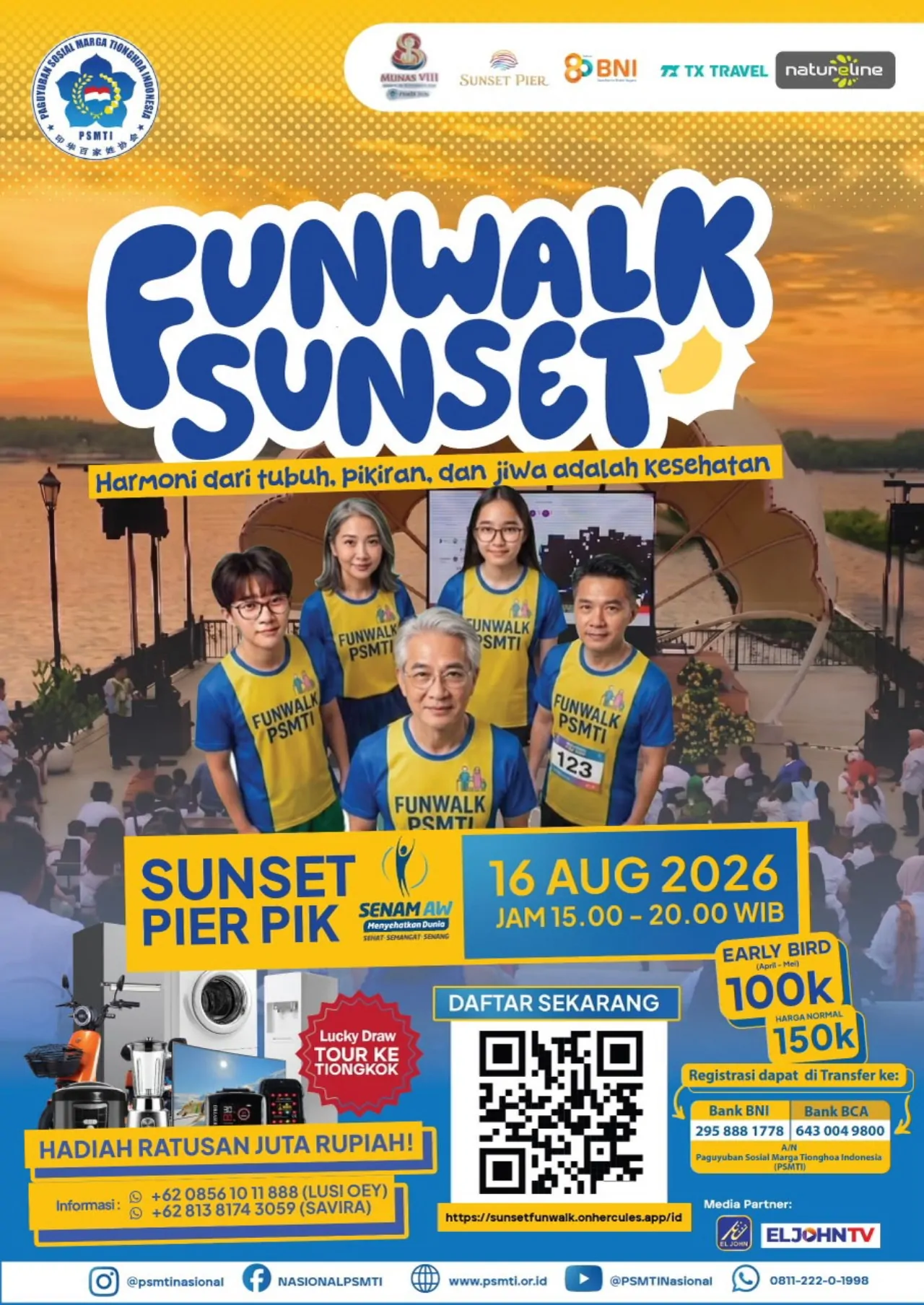 Jelang Munas VIII, PSMTI Gelar Funwalk Sunset di PIK 2, Diikuti 3.000 Peserta